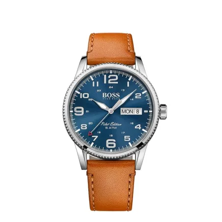 Reloj Boss Pilot Hombre Analógico Marrón y Plateado 1513331