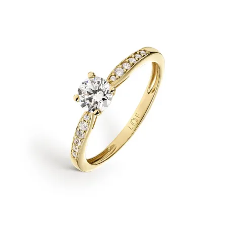 Anillo Litta Fiore Oro Amarillo 18Kt y Circonitas LRN-201-025