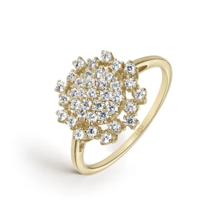 Anillo Litta Fiore Rosetón Oro Amarillo 18Kt y Circonitas LRN-201-813