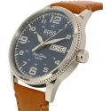 Reloj Boss Pilot Hombre Analógico Marrón y Plateado 1513331