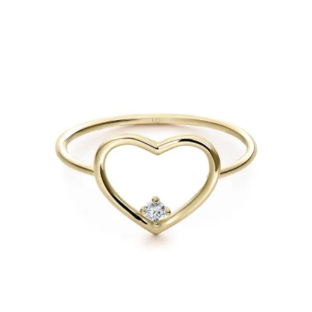 Anillo Litta Fiore Corazón Oro Amarillo 18Kt y Circonita LRN-201-822