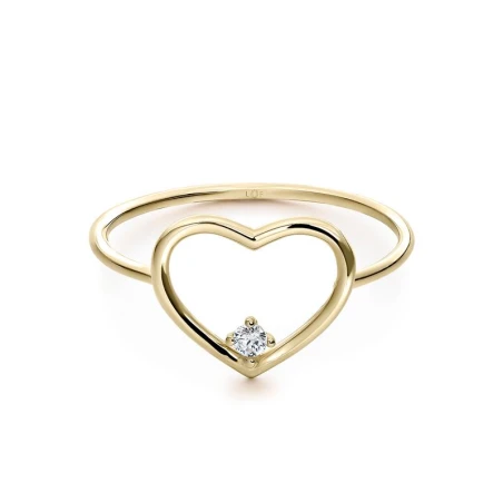 Anillo Litta Fiore Corazón Oro Amarillo 18Kt y Circonita LRN-201-822