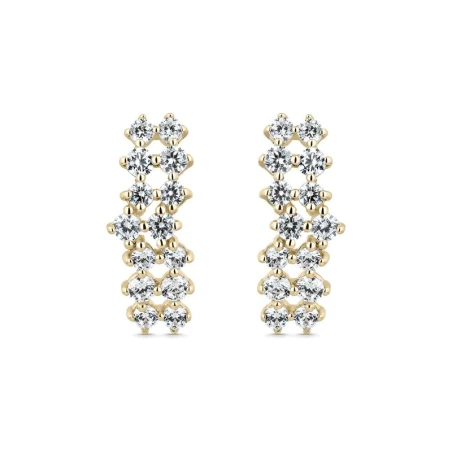 Pendientes Litta Fiore Oro Amarillo 18Kt y Circonitas Desalineadas LEA-201-007-UU