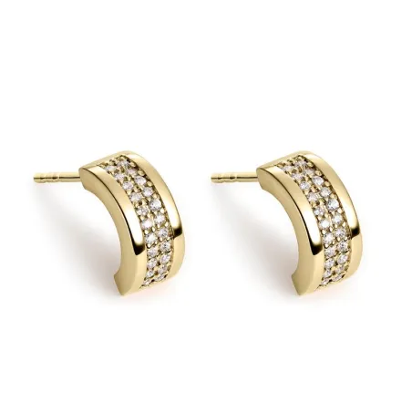 Pendientes Litta Fiore Semi Criollas Oro amarillo 18Kt y Circonitas LEA-201-009-UU