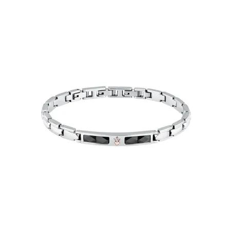 Pulsera Maserati Ceramic Acero Inoxidable Plateado y Cerámica Negra JM224ATZ40