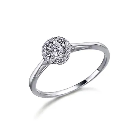 Anillo LeCarré Mujer Oro Blanco Brillantes GA022OB
