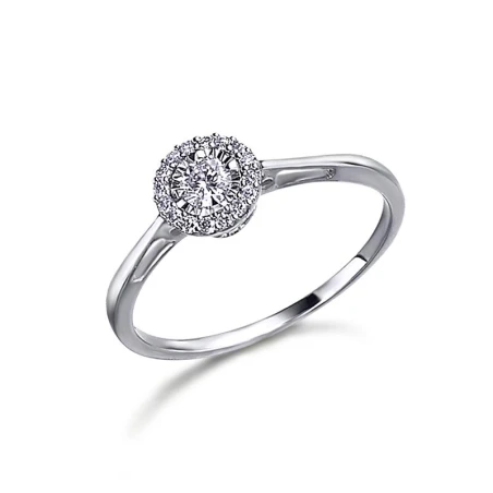 Anillo LeCarré Mujer Oro Blanco Brillantes GA022OB