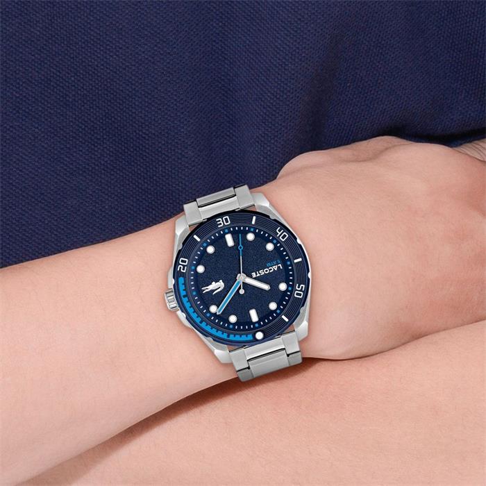 Reloj Lacoste Finn Plateado y Azul Analógico Hombre 2011286