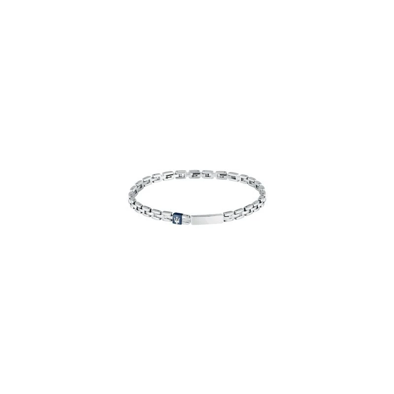 Pulsera Maserati Iconic Acero Inoxidable Plateado y Azul Hombre JM324AVD56