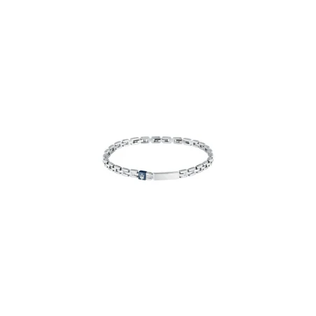 Pulsera Maserati Iconic Acero Inoxidable Plateado y Azul Hombre JM324AVD56