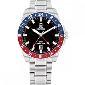 Reloj Tommy Hilfiger TH85 Plateado y Negro Analógico Suizo 1792131