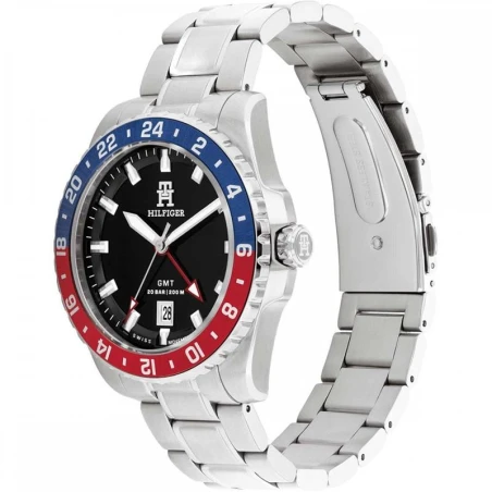 Reloj Tommy Hilfiger TH85 Plateado y Negro Analógico Suizo 1792131
