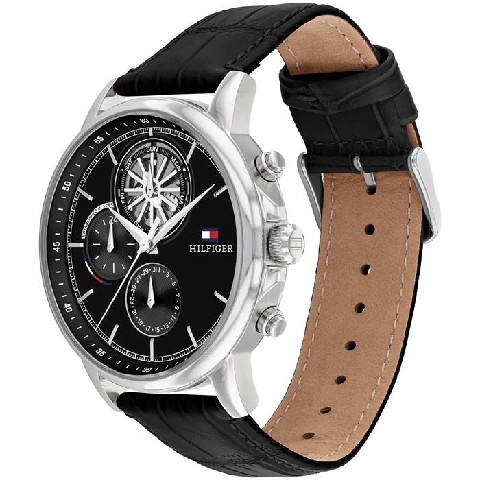 Reloj Tommy Hilfiger Stewart Negro y Plateado Multifunción Hombre 1710605