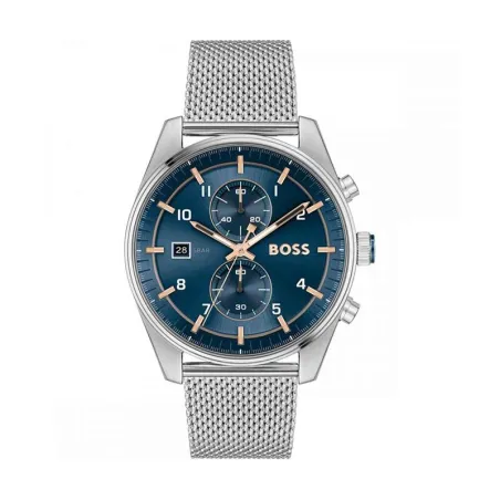 Reloj Boss Skytraveller Plateado y Azul Cronógrafo Hombre 1514149