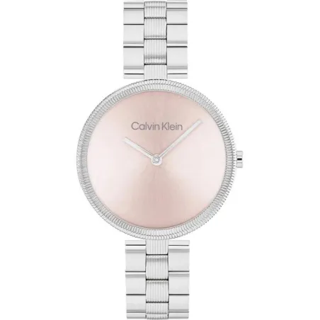 Reloj Calvin Klein Gleam Plateado y Rosa Analógico Mujer 25100015
