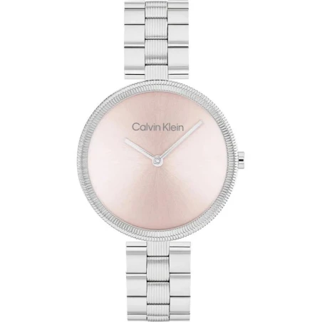 Reloj Calvin Klein Gleam Plateado y Rosa Analógico Mujer 25100015