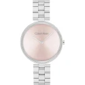 Reloj Calvin Klein Gleam Plateado y Rosa Analógico Mujer 25100015