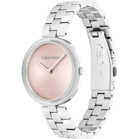Reloj Calvin Klein Gleam Plateado y Rosa Analógico Mujer 25100015