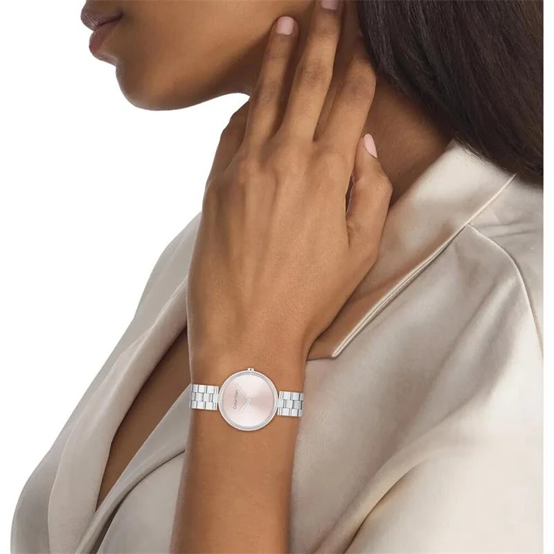 Reloj Calvin Klein Gleam Plateado y Rosa Analógico Mujer 25100015