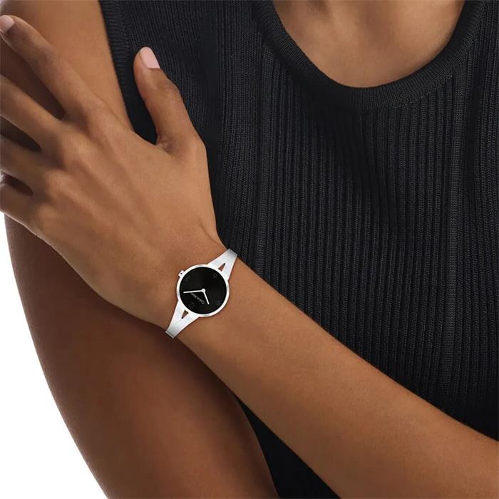 Reloj Calvin Klein Joyful Plateado y Negro Analógico Mujer 25100026