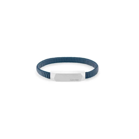 Pulsera Calvin Klein Magnify Piel Azul Marino y Acero Inoxidable Plateado 35100013