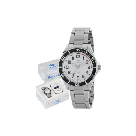 Reloj Marea Niño Comunión Plateado, Negro y Blanco Analógico y Auriculares Inalámbricos B41361/4