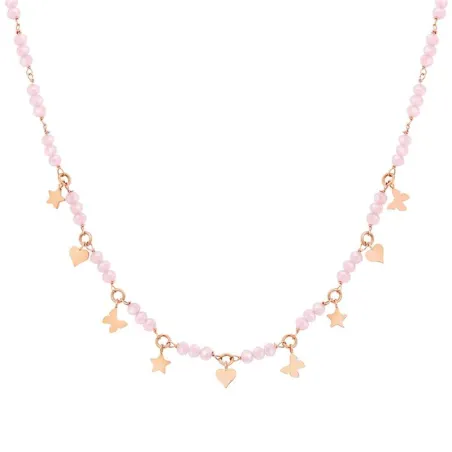 Collar Nomination Mon Amour Acero Baño Oro y Cristales Rosa 027255/050
