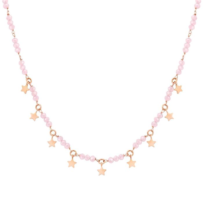 Collar Nomination Mon Amour Acero Baño Oro Rosa Estrellas y Cristales Rosa 027255/023