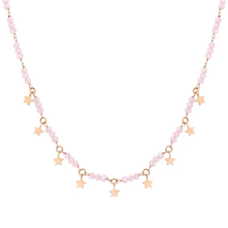Collar Nomination Mon Amour Acero Baño Oro Rosa Estrellas y Cristales Rosa 027255/023
