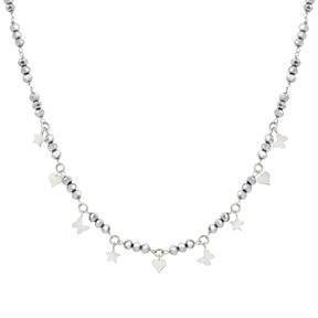 Collar Nomination Mon Amour Acero Inoxidable Estrellas, Corazones y Mariposas y Cristales Grises 027254/050