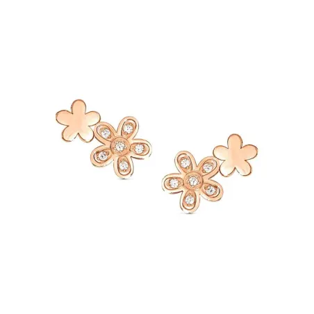 Pendientes Nomination Misstrendy Flores Acero Inoxidable Baño Rosado y Circonitas 029302/011