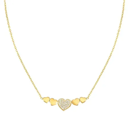 Gargantilla Nomination Misstrendy Corazones Acero Baño Oro y Circonitas 029301/006