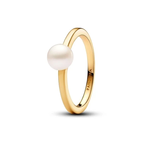 Anillo Pandora Baño Oro y Perla Agua Dulce 163157C01