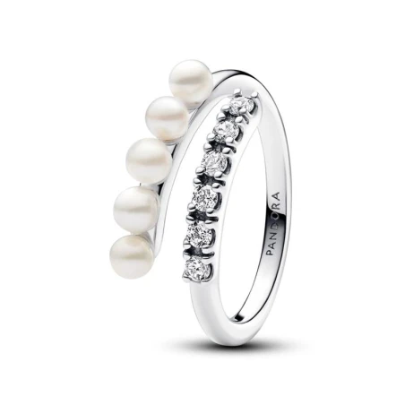 Anillo Pandora Abierto Perlas Cultivadas y Circonitas 193145C01