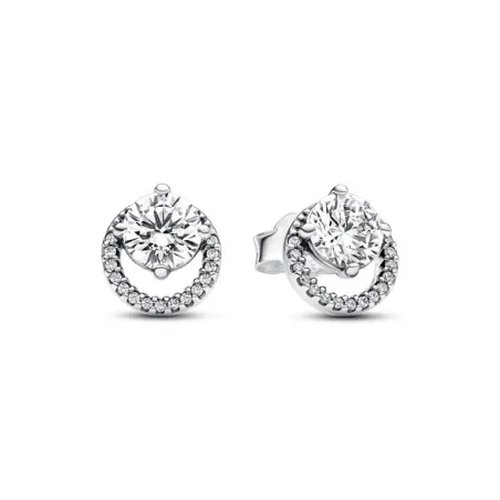 Pendientes Pandora Halo Redondo Brillante 291248C01