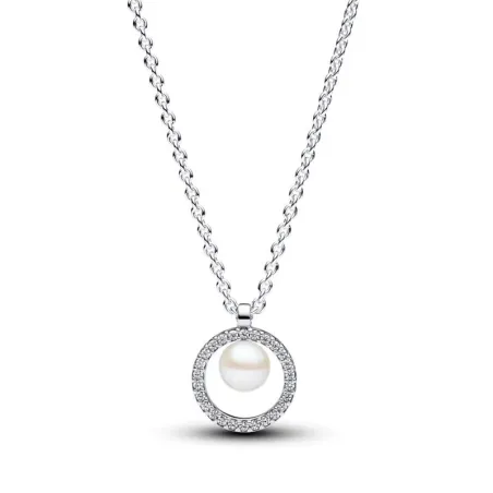 Gargantilla Pandora Plata, Circonitas y Perla Cultivada Agua Dulce 393165C01-45
