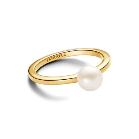 Anillo Pandora Baño Oro y Perla Agua Dulce 163157C01