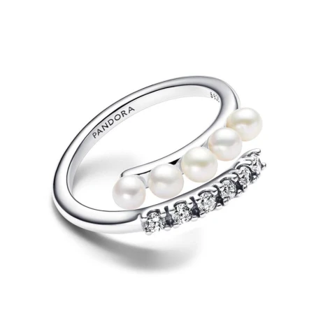 Anillo Pandora Abierto Perlas Cultivadas y Circonitas 193145C01