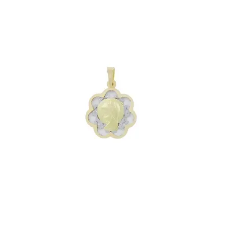 Colgante Virgen Niña Oro Amarillo y Blanco 11601292