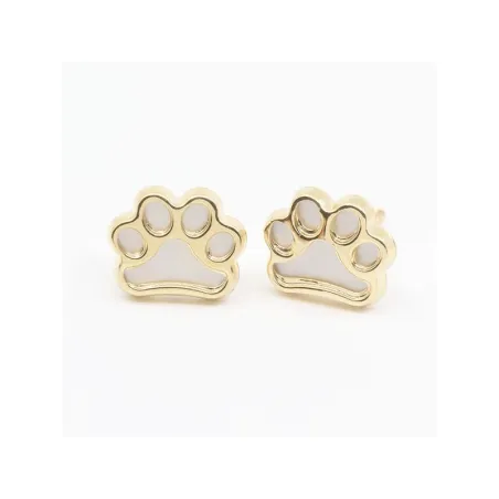 Pendientes Huellas Oro Amarillo 18Kt y Nácar 61A 4120