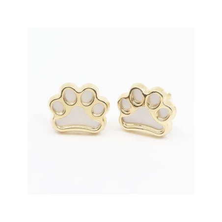 Pendientes Huellas Oro Amarillo 18Kt y Nácar 61A 4120