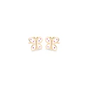Pendientes Eles Mariposa Oro y Esmalte Blanco y Rosa Bebé 69AP 71/B