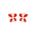 Pendientes Eles Mariposa Oro y Esmalte Rojo Bebé 69AP 74/N
