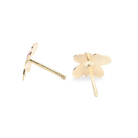 Pendientes Eles Mariposa Oro y Esmalte Rojo Bebé 69AP 74/N