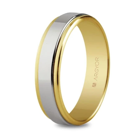 Alianza de boda de oro bicolor 5mm 5250158