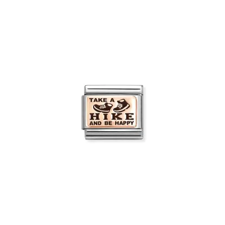 Composable Classic PLACAS (IC) en acero y oro 375 Take a hike and be happy