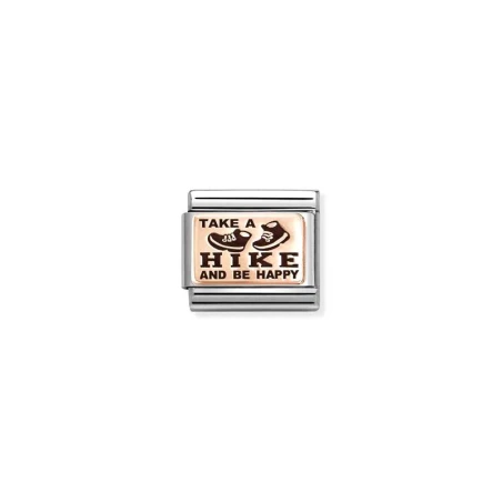 Composable Classic PLACAS (IC) en acero y oro 375 Take a hike and be happy