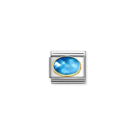 Comp. Classic PIEDRAS FACETADAS en acero y oro 18k AZUL CLARO AZUL
