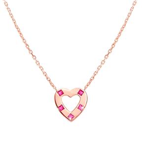 Gargantilla Nomination Carismatica Corazón Plata Baño Oro Rosa y Circonitas Rosas 240918/002