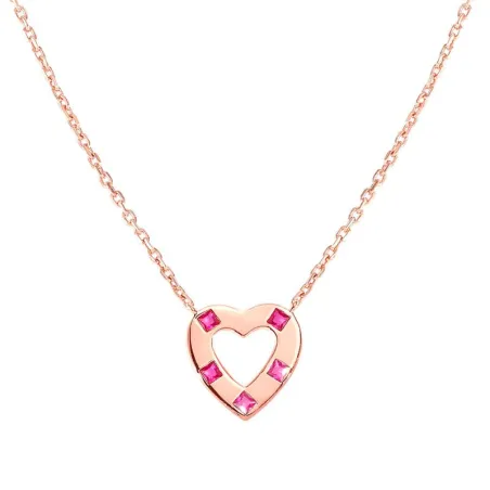 Gargantilla Nomination Carismatica Corazón Plata Baño Oro Rosa y Circonitas Rosas 240918/002